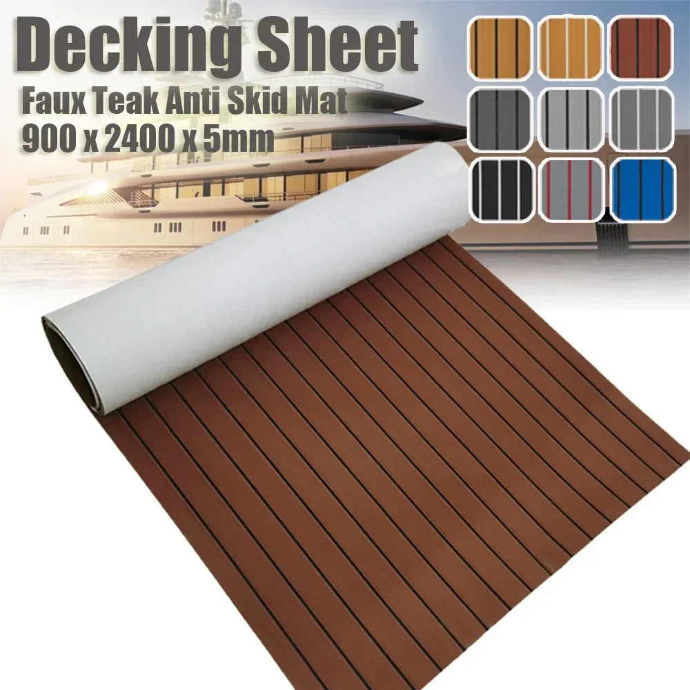 Anti Fatigue Mat - 900x2400x5mm EVA Foam Faux Teak Flooring