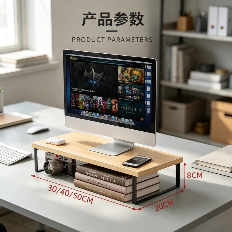 Home Office Programmer - Elevated Desktop Monitor Riser Stand Computer