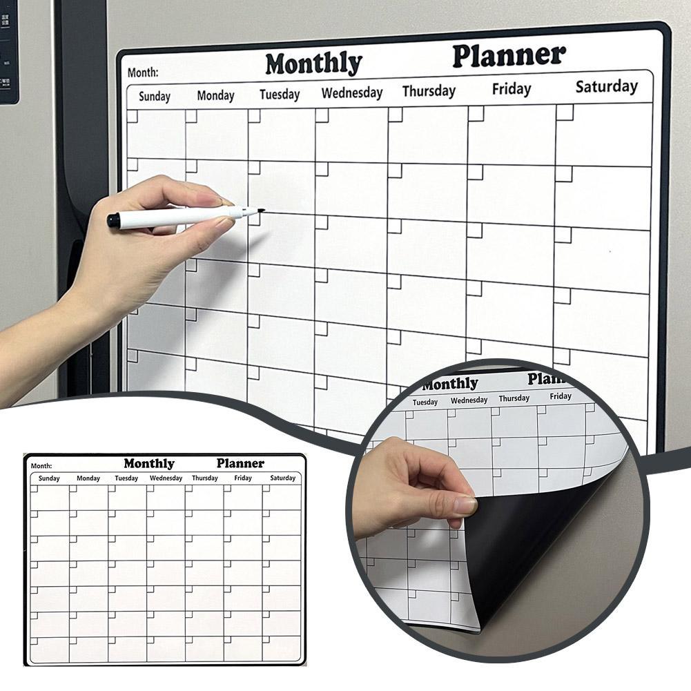 Magnetic Calendar Board - Stylish Magnetic Dry Erase Calendar Whiteboard
