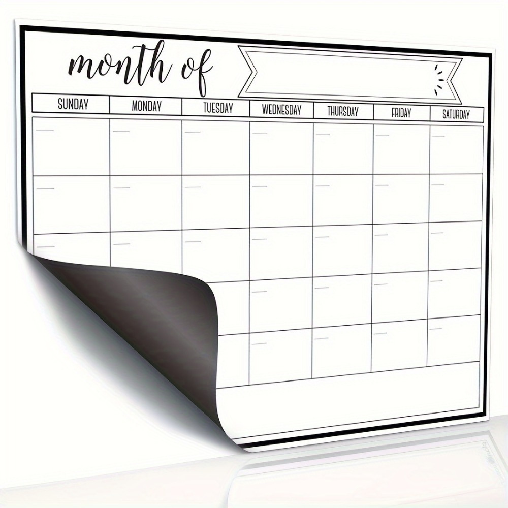 Magnetic Calendar Board - 1Pc Magnetic Dry Erase Calendar -