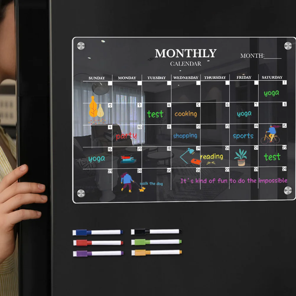 Magnetic Calendar Board - Magnetic Fridge Board Acrylic Dry Erase