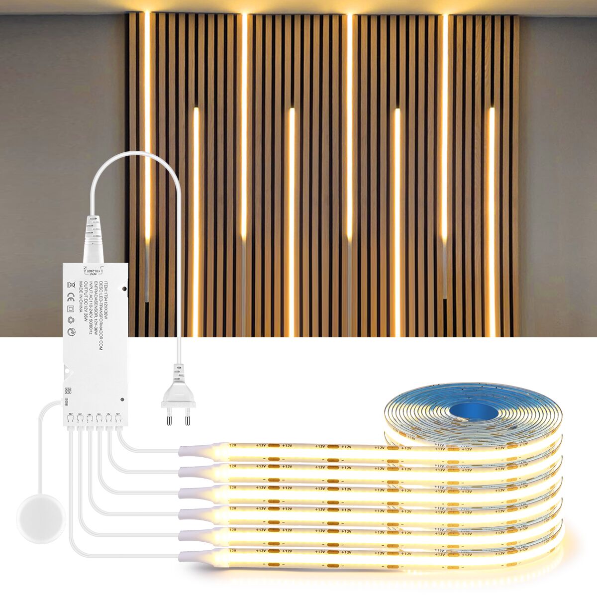 Bookcase Wood Shelf - Dimmable Penetrable Wood Touch Sensor Switch