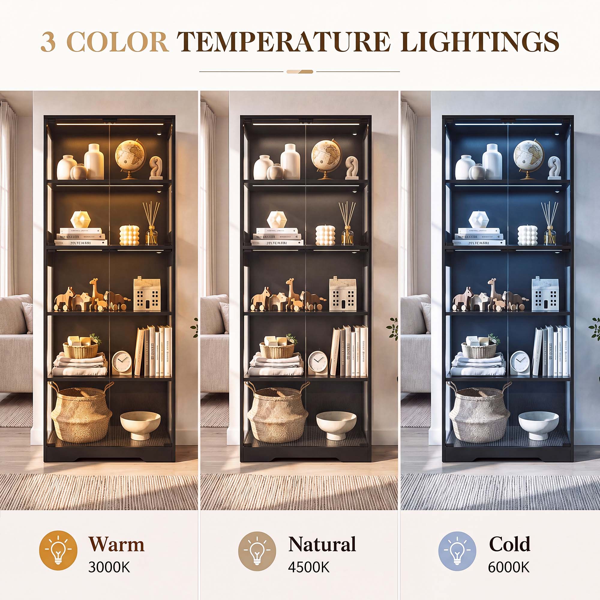 TCGBKAF 5‑Tier Display Cabinet - Home Office Size review and price