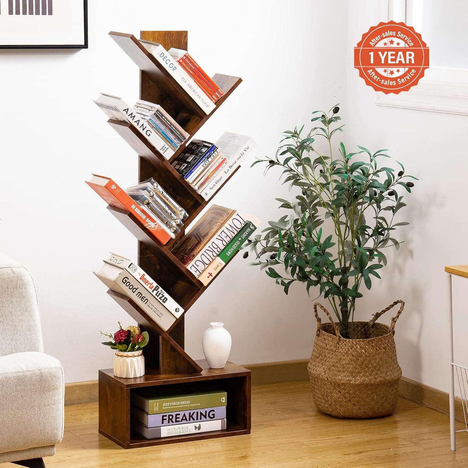 Yoobure Tree Bookshelf - 6 She - Bookcase Wood Shelf review and price