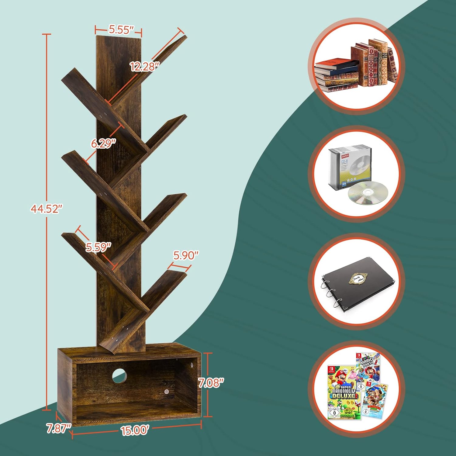 Yoobure Tree Bookshelf - 6 She - Bookcase Wood Shelf review and price