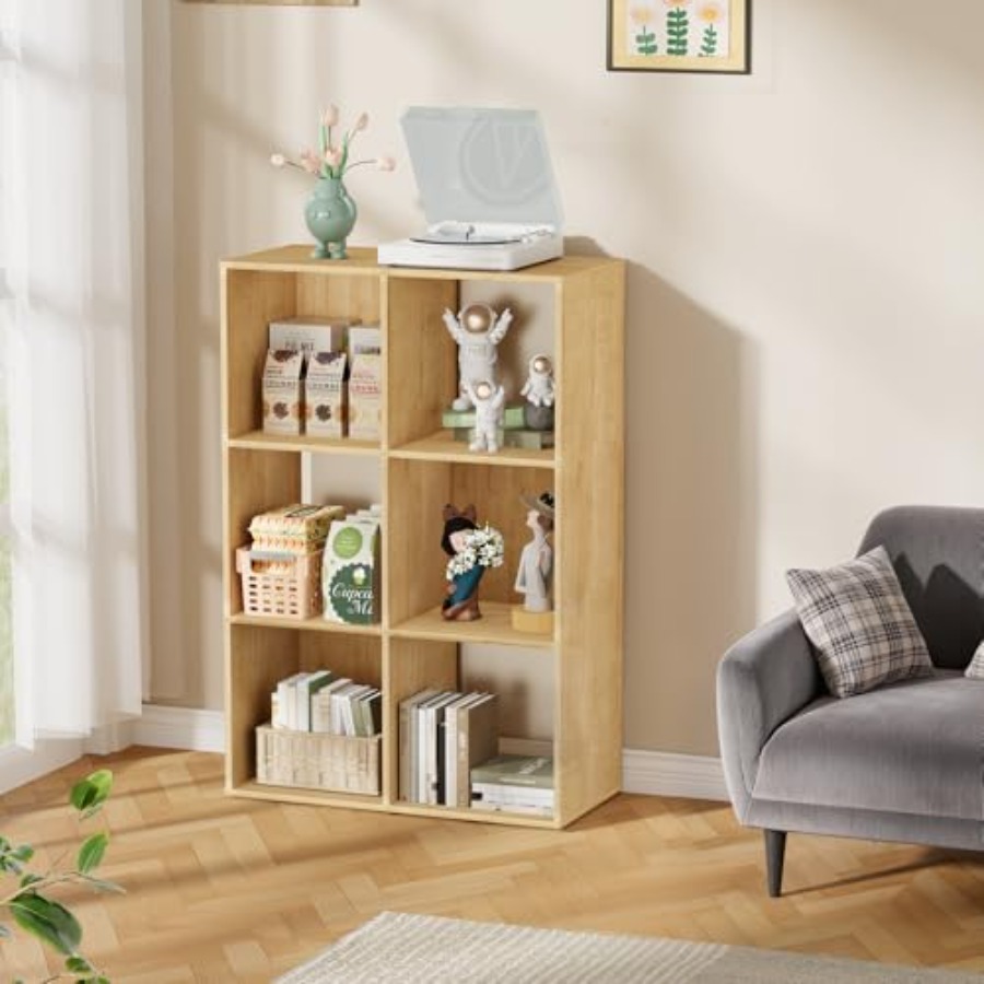 6 Cube Storage Organizer, Open - Bookcase Wood Shelf review and price