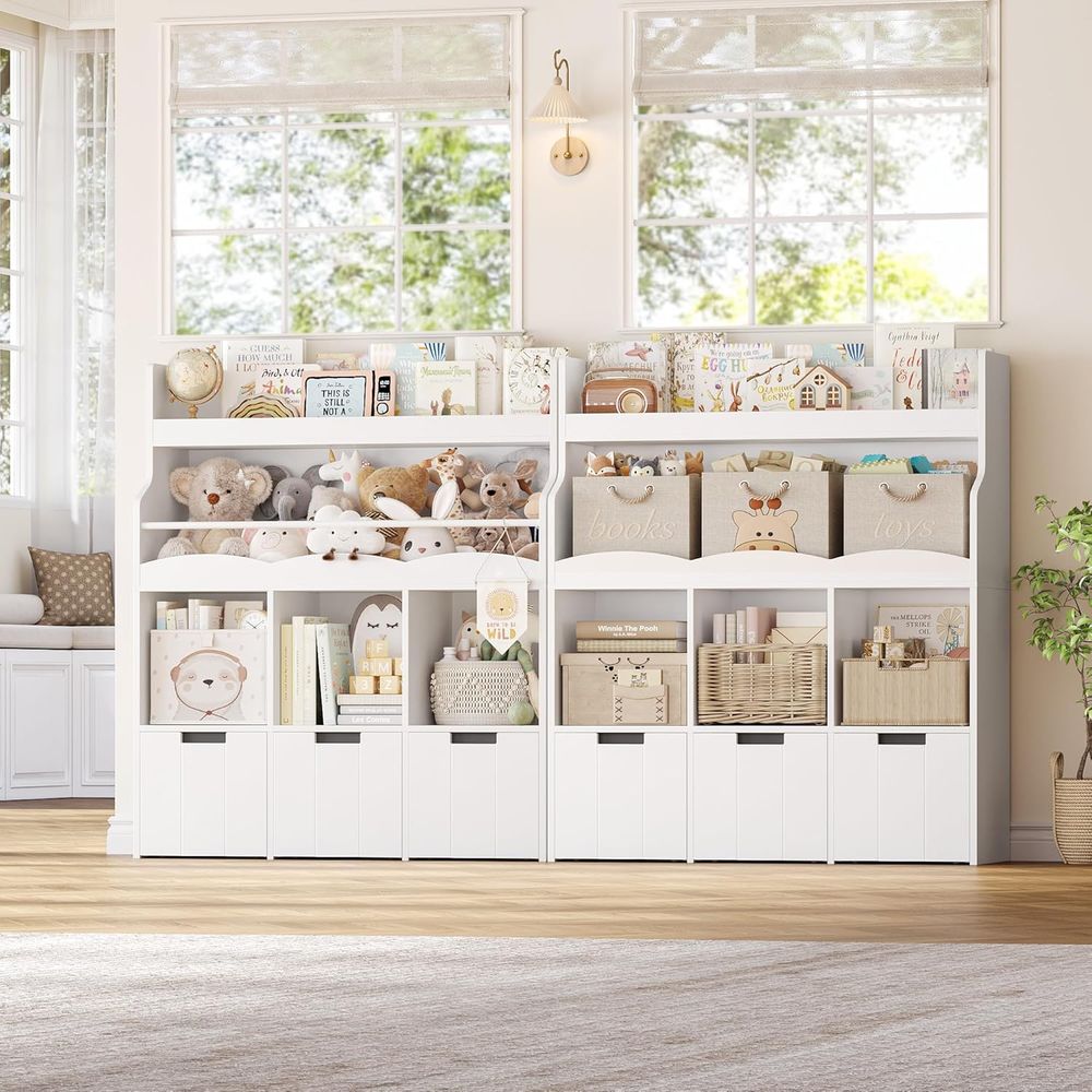 Kids Toy Storage Organizer wit - Bookcase Wood Shelf review and price