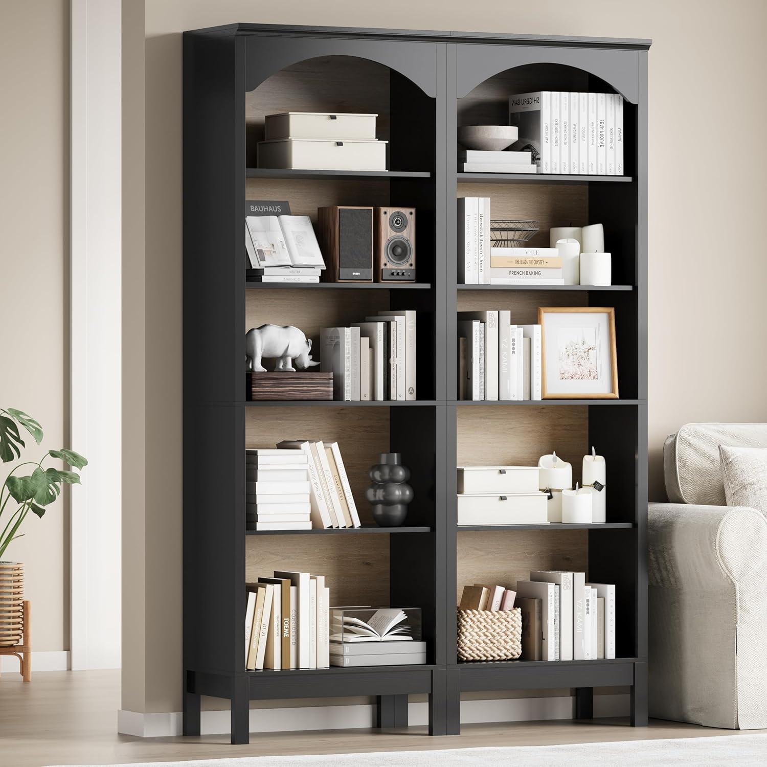 Arched Bookshelf with 5 Tier O - Bookcase Wood Shelf review and price