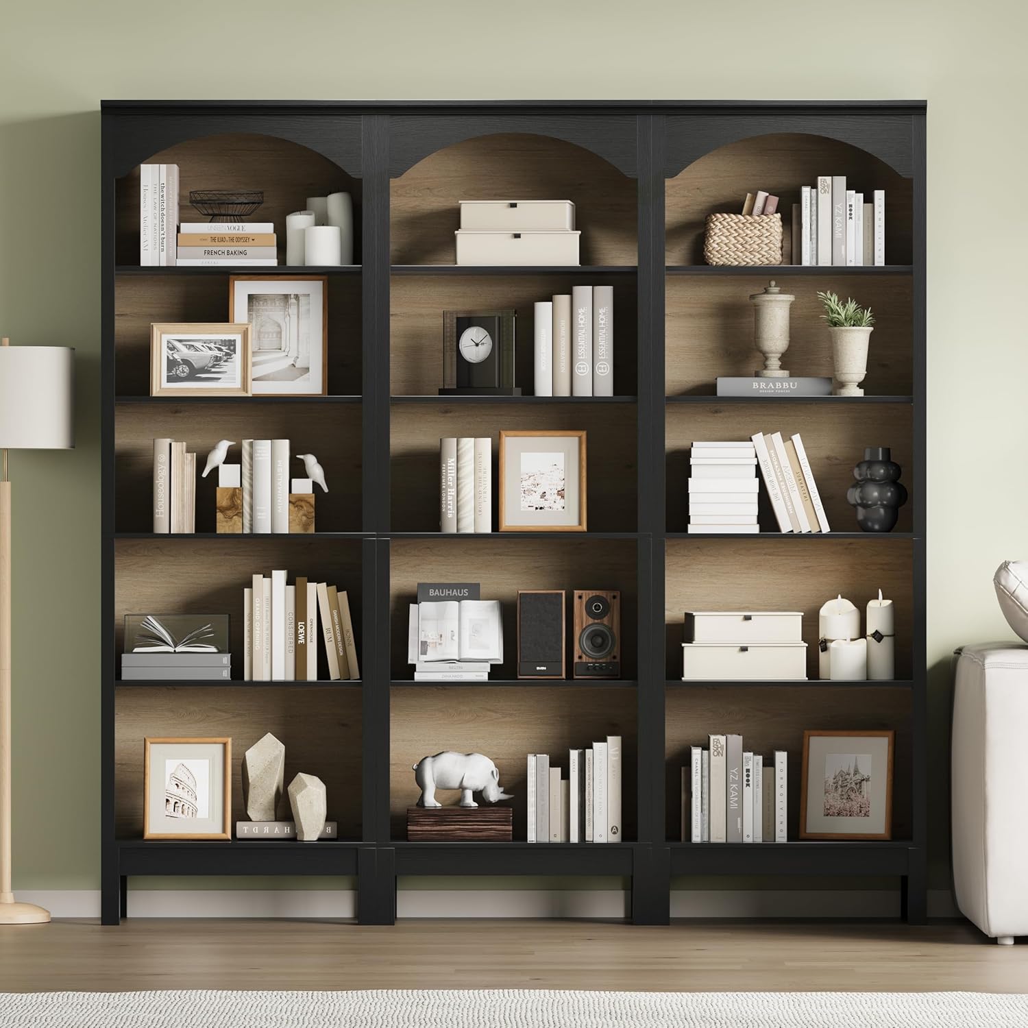 Arched Bookshelf with 5 Tier O - Bookcase Wood Shelf review and price