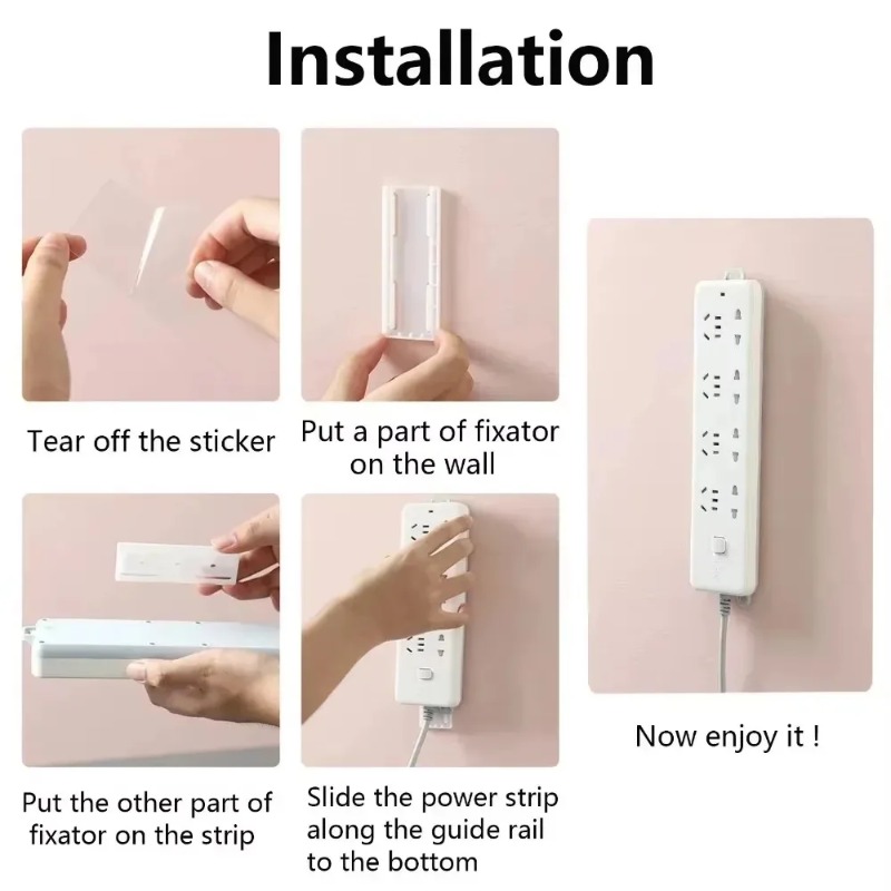 8pcs Wall Mounted Self Adhesiv - Power Strip Desk review and price