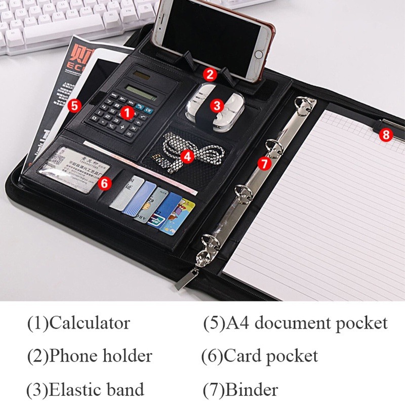 1Pc A4 PU Leather Zipper File  - Document Scanner Portable review and price