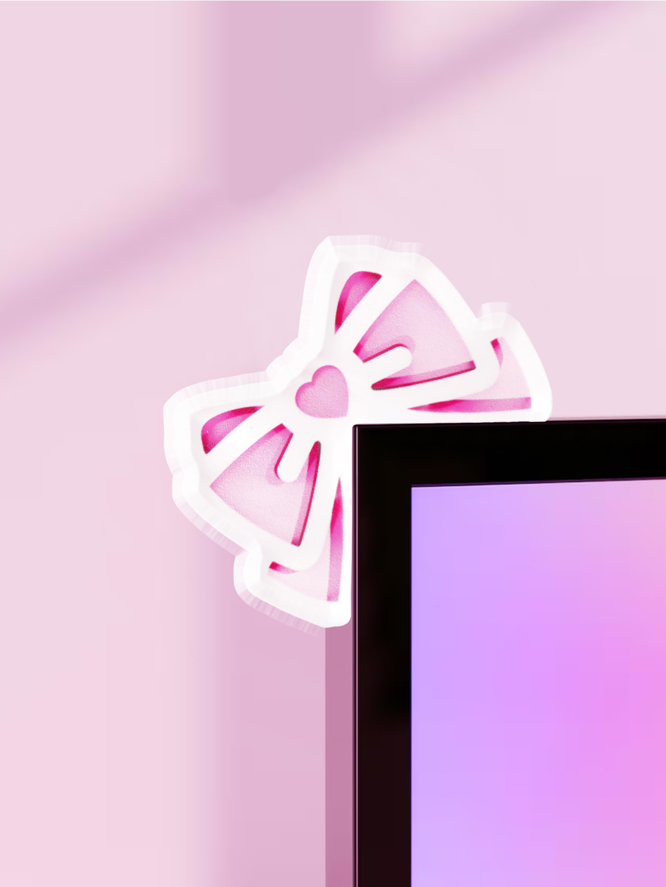 Kawaii Bow Monitor Decor Pink  - Home Office Programmer review and price